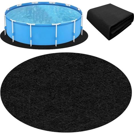 Tapis de piscine rond 370 cm,toile de fond pour piscine,tapis de piscine robuste et sans couture,toile de fond prédécoupée pour piscines hors sol et spas (370CM) (1/5)
