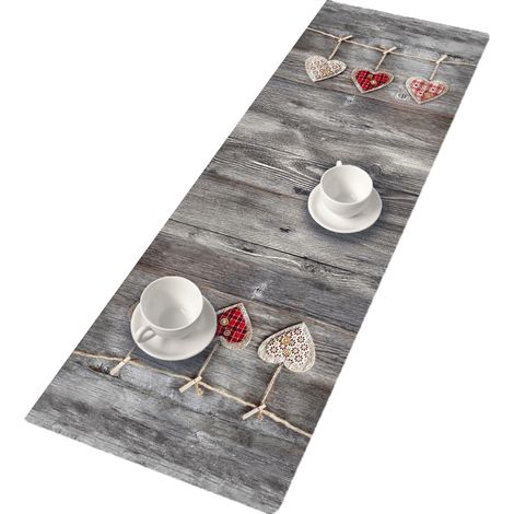 Runner da tavola a cuori 95×33 cm - feltro ecologico, protezione per il tavolo, motivo decorativo, Bertoni (1/5)