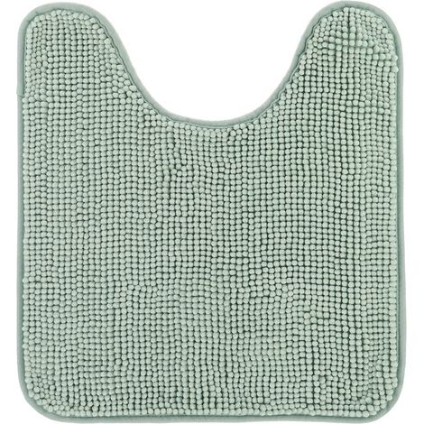 Alfombrilla para el inodoro de microfibra con motivo de bolas, lisas, 45 x 50 cm - verde eucalipto - Tendance (1/4)