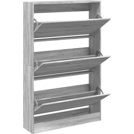 Maison Exclusive - Zapatero de madera de ingeniería gris Sonoma 8