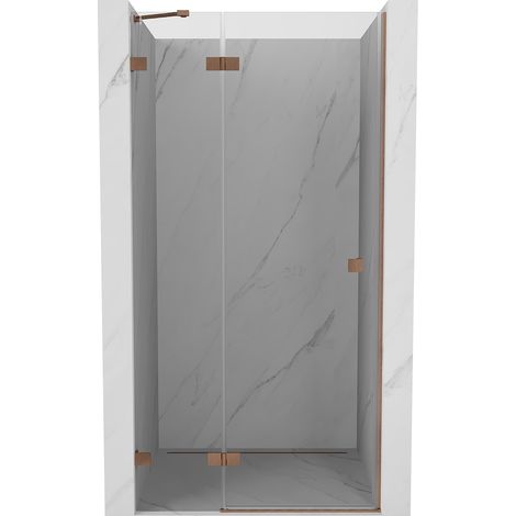 Mexen Lunar Duschtür links 105 cm, transparent, gebürstetes Kupfer - 834-105-000-65-00-L (1/5)