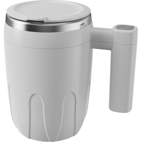 Tasse À Mélange Automatique - 400 Ml - Acier Inoxydable Intérieur - USB Rechargeable - Blanc - 1 Pièce (1/3)