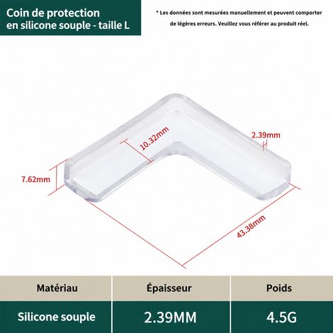 Coin de protection d'angle en L pour fenêtre transparent anti-collision réf 2021 14 × 5 × 8 cm 30 g – Livraison gratuite