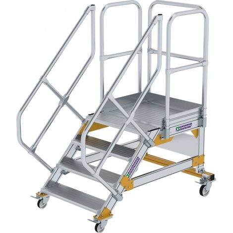MUNK Plattformtreppe fahrbar 45° Stufenbreite 800mm 4 Stufen (1/2)