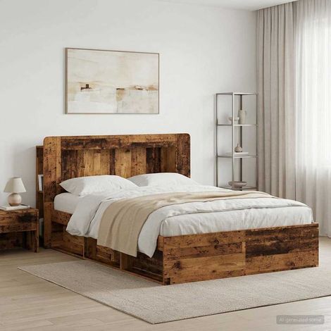 vidaXL Cabecero con armario Madera envejecida Madera de ingeniería (1/5)