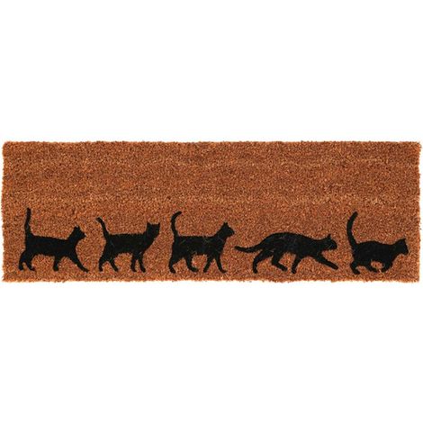 Fußmatte mit Katzenmotiv, 75 x 25 cm