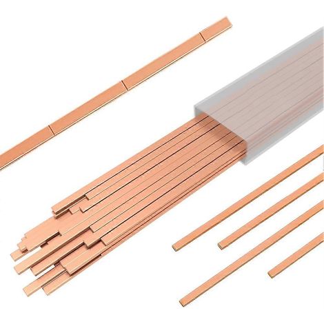 Baguettes de brasage à l'argent à 15 %, kit de soudage à l'argent pour systèmes de chauffage, ventilation et climatisation, 20 baguettes de brasage de 25 cm (10 pouces) enrobées de flux pour cuivre et (1/5)