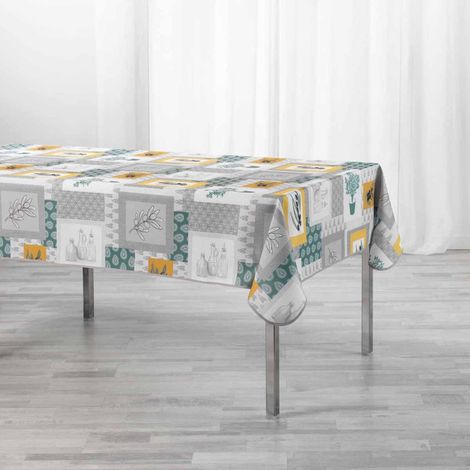 Nappe Antitache "Graziella" 150x240cm Jaune & Vert (1/3)