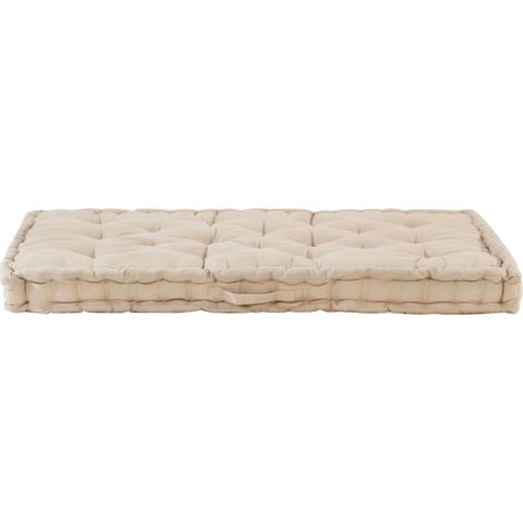 Coussin d'extérieur,Coussin de plancher de palette Coton 120x80x10 cm Beige CFW132821 (1/5)