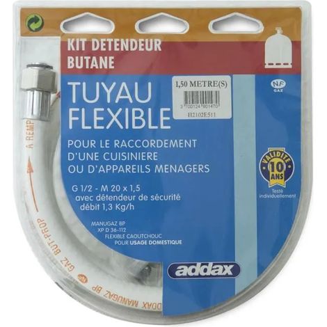 Addax Flexibler Butan-Schlauch 1,5 Meter Sicher