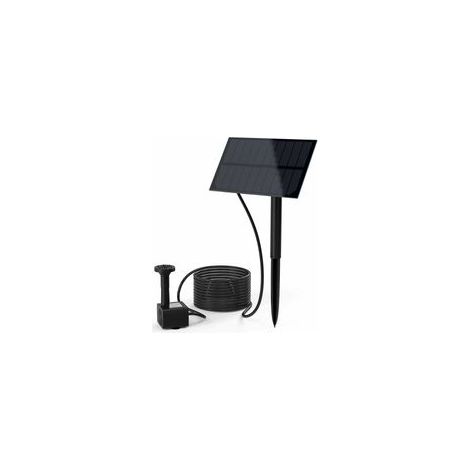 Pompe Solaire pour Fontaine, 1,5W Pompe à Eau Solaire avec Piquet de Terre et 7 Buses Différent, Fontaine Flottante pour Jardin Bassin d'Etang Extérieur