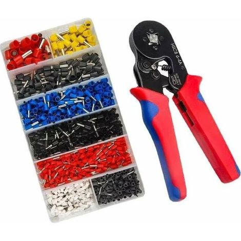 Pince à Sertir Outil de Sertissage Kit AWG23-7/0.25-10mm² avec 1200 Cosses de Câbles Isolées à Sertir, Electriques Connecteurs à Sertir Pince électricien Professionnel/ LionKnight (1/5)