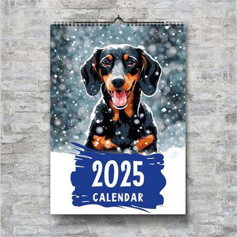 Calendrier Murale - Chien Teckel - Papier - 30 x 20 x 1 cm - 2024 - 1 Pièce (1/5)