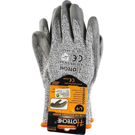 HOTECHE guantes polietileno talla 8 par , Guantes de polietileno talla 8 Hoteche Resistentes al corte Tejido a máquina con tejido de fibra de vidrio Alto rendimiento (1/2)