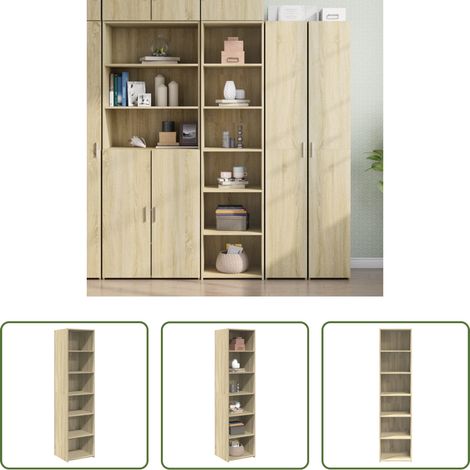 Hochregal - Highboard Sonoma-Eiche 45x41x185 cm Holzwerkstoff (1/5)