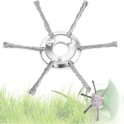 Tête de coupe-bordures en fil d'acier de 230 mm, brosse désherbeuse à 6 fils, alésage de 25,4 mm, pièce de rechange pour coupe-bordures et débroussailleuse thermiques, poids env. 225 g (1/2)