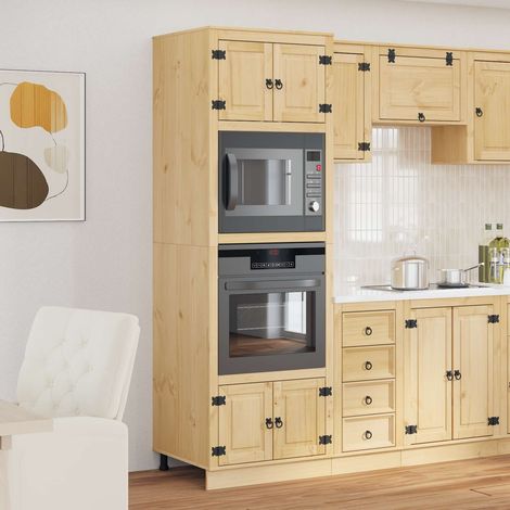Schrank SKI Honigbraun 66 x 58 x 207 cm Massives Kiefernholz