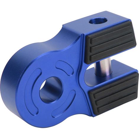Support de manille de treuil 30 000 lb, goupille de chargement en fer avec protection en caoutchouc, universel pour VTT et camionnette, manille souple, anneau en D bleu (1/5)