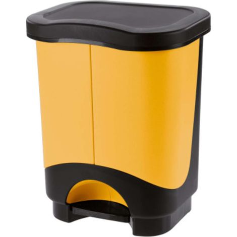 Pattumiera Differenziata Idea Nero/Giallo - 35X29Xh44,5 Cm