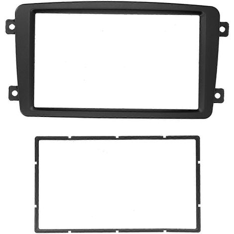 Façade d'autoradio 2 DIN avec lecteur DVD et cadre de tableau de bord compatible avec Mercedes-Benz Classe C W203 (2002-2004). (1/4)