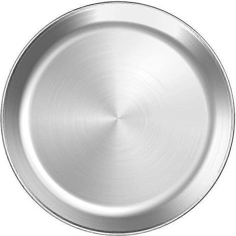 Assiette ronde créative (1 pièce) pour servir des aliments grillés ou des grillades.-30x30cm-Silver (1/4)