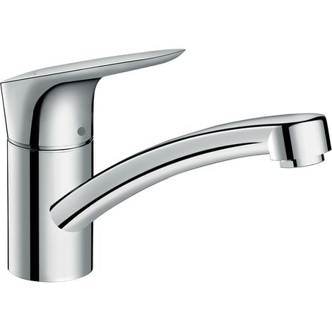 Hansgrohe – Mitigeur de cuisine chromé Logis 120 Eco C3 – Bec orientable 360° – Débit 12 l/min – Raccordement haute pression – Cartouche céramique M2 (1/10)