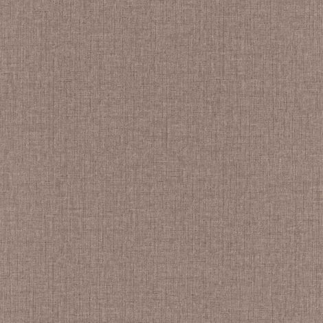 Papier peint uni marron aspect textile | Tapisserie marron unie idéale chambre | Papier peint unicolore intissé couloir & salon (1/2)
