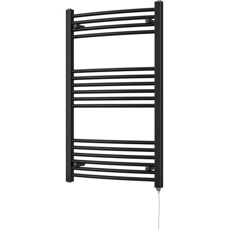 Zennor - Black Electric Towel Rail H1000mm x W600mm Curved 500w Standard (1/3)