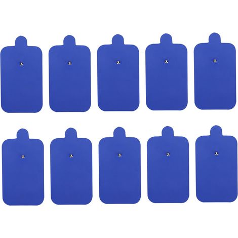 10 électrodes TENS autocollantes non irritantes, patchs de thérapie pour électrostimulation, bleu, lot de 10 (1/5)