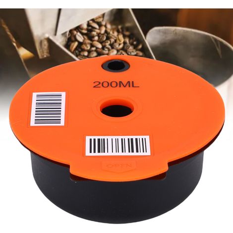 Cápsula de PP recargable con tapa naranja, cepillo y cuchara para cafeteras – Filtro reutilizable y juego de accesorios (1/5)