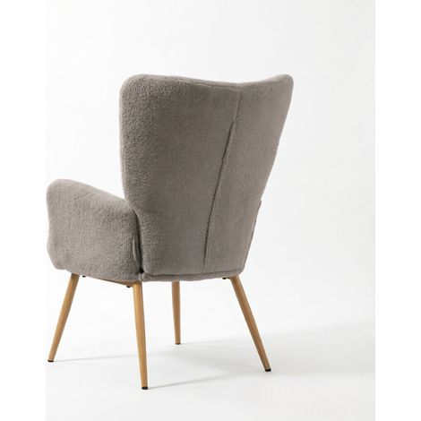 CHICFURN Sillón lounge gris 71x74x97,5 cm con respaldo alto y reposabrazos integrados (1/5)