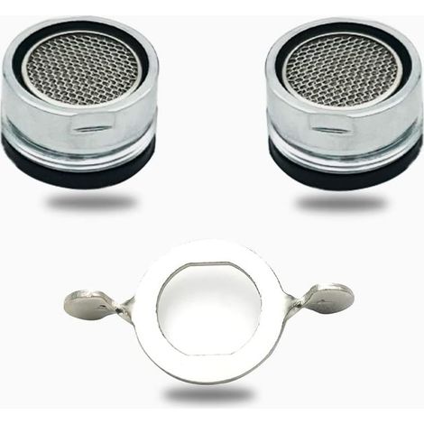Set di 2 aeratori per rubinetto, accessori per aeratore per rubinetto, filtro per rubinetto con chiave per aeratore cromata, per lavelli da bagno e da cucina. (1/5)