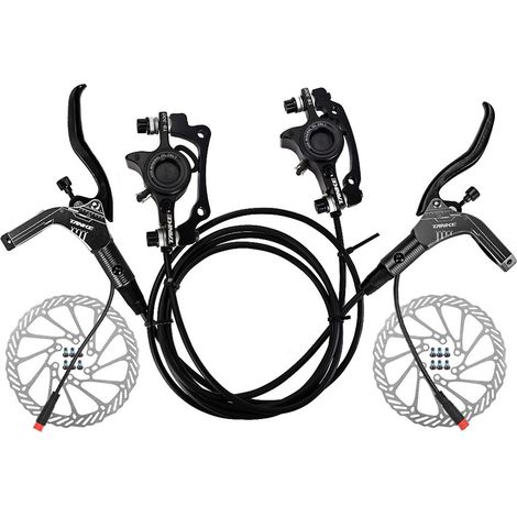 Hydraulisches Bremsenset für E-Bikes mit 160-mm-Bremsscheiben vorne und hinten, hydraulischen Scheibenbremssätteln und Bremshebeln für E-Bikes (1/4)