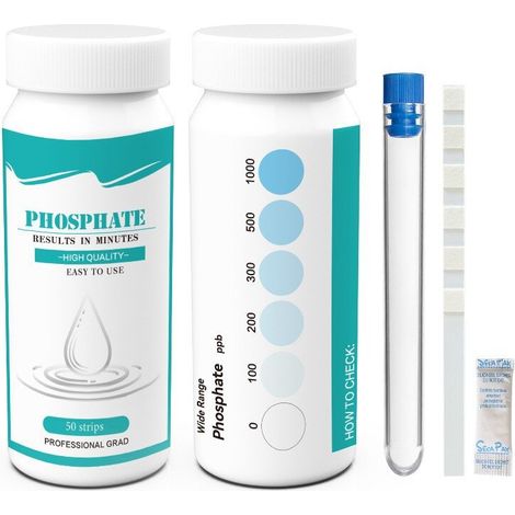 Bandelettes Test Phosphate Aquarium 100 Pièces, Test Rapide Qualité de l'Eau, Détection du Niveau de Phosphate pour Aquarium, Bassin, Poissons (1/5)