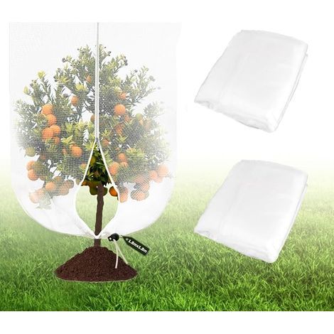 2 Filets pour Arbres Fruitiers 1,2x 1,8 m avec Fermeture Éclair et Cordon, Filet Anti-Insectes Maille Fine, Protection des Plantes,Filets Anti-Oiseaux Réutilisables pour Jardin,Fruits,Légumes (1/4)