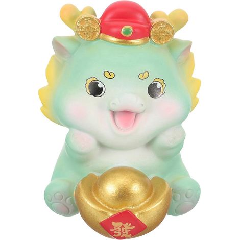 Figurine Dragon Année du Dragon, Décoration Dragon de Bureau Mini Dragon-7x7cm (1/3)
