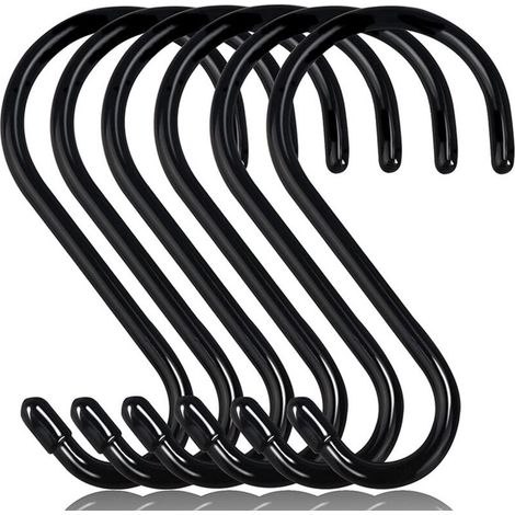 S-hooks, metal, black (1/5)