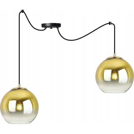 Hängelampe, Deckenleuchter, goldener Lampenschirm, 15 cm