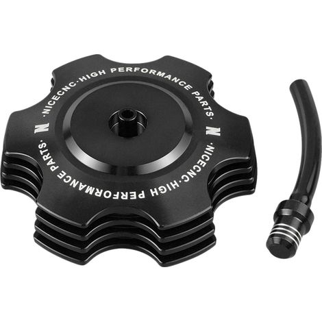 Tappo del serbatoio carburante, design con dissipatore di calore, lega di alluminio resistente, nero (1/2)