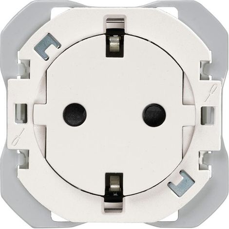 Base de enchufe empotrada Simon 270 Clean Schuko tipo F blanco mate (1/2)