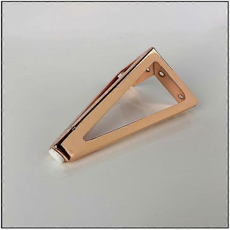 Pieds de rechange triangulaires de 15 cm pour meubles, à monter soi-même, compatibles avec chaises, armoires et canapés. Matériau : métal, finition or rose. Vendu à l'unité. (1/5)