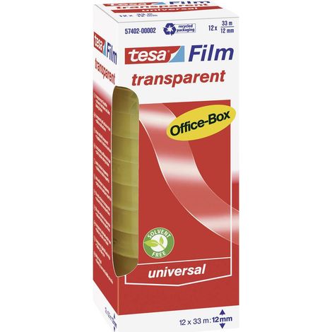 tesa  OFFICE-BOX 57402-00002-01 Nastro adesivo film Trasparente (L x L) 33 m x 12 mm 12 pz. (1/2)
