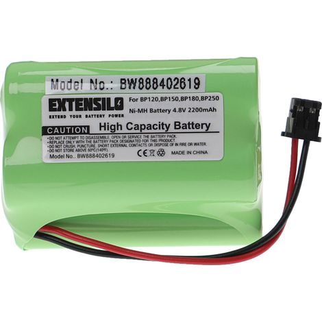 EXTENSILO Replacement Battery compatible with Albrecht AE105H, AE180H Radio, Walkie-Talkie (2200 mAh, 4.8 V, NiMH)