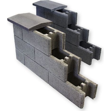 Mauerabdeckplatte 49 x 35 x 3,5 - 5,5 cm, anthrazit Kies & Splitt