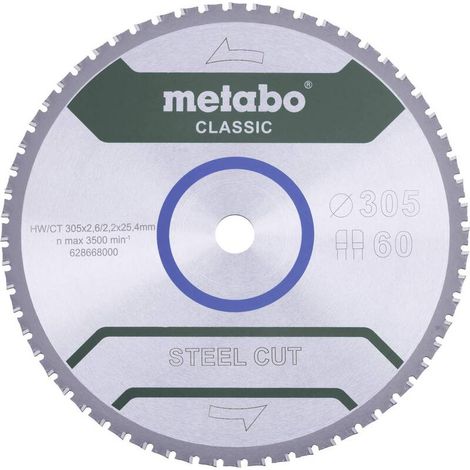 [GEBRAUCHT] B-Ware Metabo Kreissägeblatt STEEL CUT CLASSIC 305mm 60 Zähne 25.4mm 2.2mm 1 Stück (1/2)