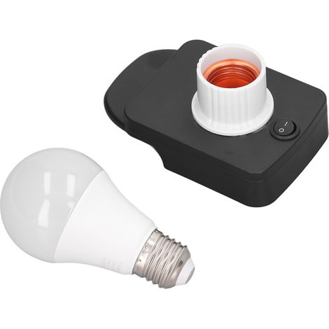 Ampoule LED 7W 700LM E27 sans fil avec adaptateur batterie, ampoule portative de travail 12-60V, éclairage nomade à piles. (1/5)