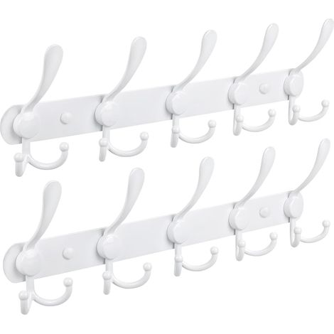 Porte Manteau Mural - Rail Avec Crochets En Acier Inoxydable - Pour Salle De Bain Entrée Couloir - 2 Paquets De 15 Crochets