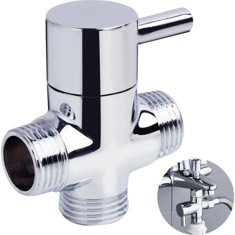 Vanne dérivation douche laiton chromé - Adaptateur T 3 voies (1/5)