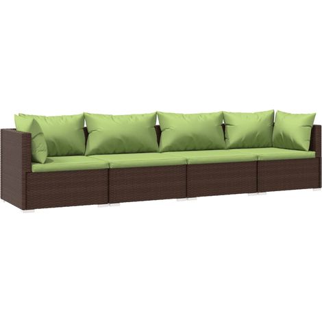 Maison Exclusive - 4-tlg. Garten-Lounge-Set mit Auflagen Poly Rat (1/5)