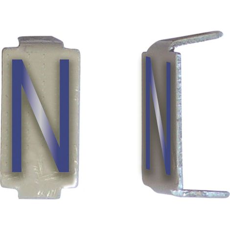 Lot 25 lettres N 6x11 Alu ivoire/bleu MICHAUD CD035